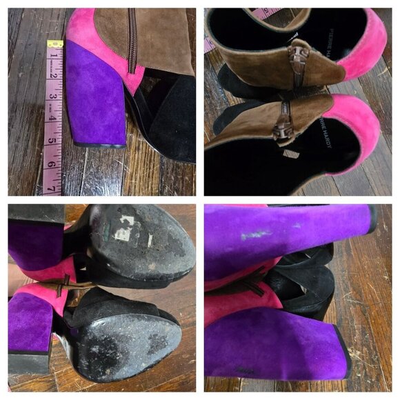 Pierre Hardy Suede Colorblock Colorful Heels Cut Out - Picture 3 of 16